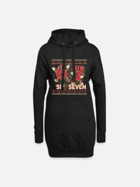 6 7 Sechs Sieben Meme – Aura Points Weihnachten  - Hoodie-Kleid - Schwarz