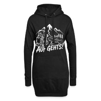 Bergabenteuer Wandern mit Rucksack - Hoodie-Kleid - Schwarz - Vorne