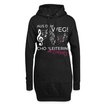 Chorleiterin im Einsatz - Hoodie-Kleid - Schwarz - Vorne