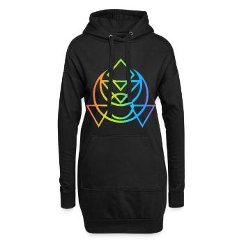 Symbole ésotérique égyptien multicolore - Sweat-shirt à capuche long Femme - noir - Devant