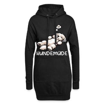 Hundemüde Havaneser Havaneserbesitzer Havaneserfan - Hoodie-Kleid - Schwarz - Vorne