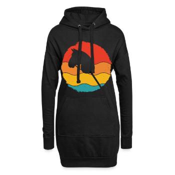 Coucher de soleil à cheval de loisir - Sweat-shirt à capuche long Femme - noir - Devant