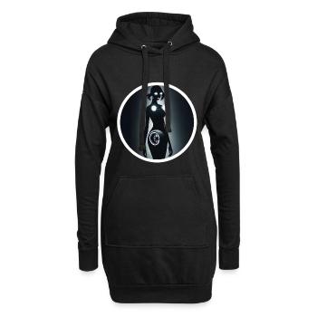 Cyberpunk Cyborg Car Girl Silhouette - Sweat-shirt à capuche long Femme - noir - Devant