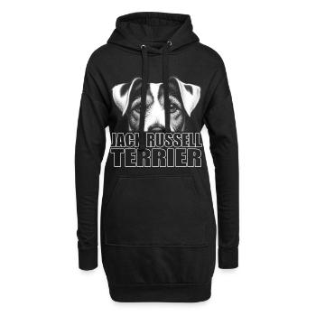 Jack Russell Terrier Portrait with Lettering - Hoodie Dress - black - Front