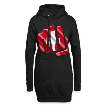 Schweiz - Hoodie-Kleid - Schwarz - Vorne