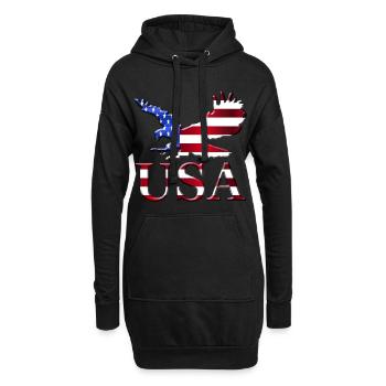 États-Unis - Sweat-shirt à capuche long Femme - noir - Devant