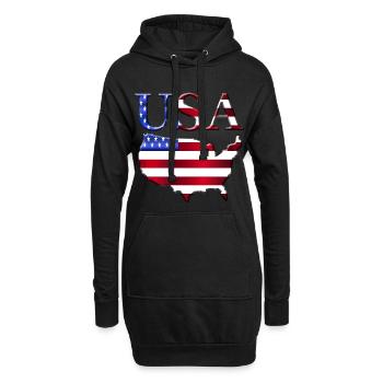 États-Unis - Sweat-shirt à capuche long Femme - noir - Devant