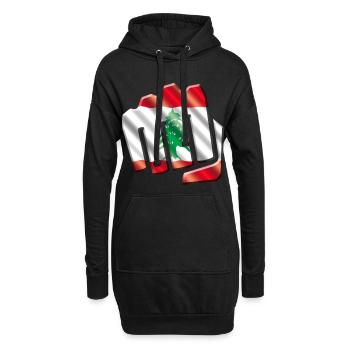 Liban - Sweat-shirt à capuche long Femme - noir - Devant