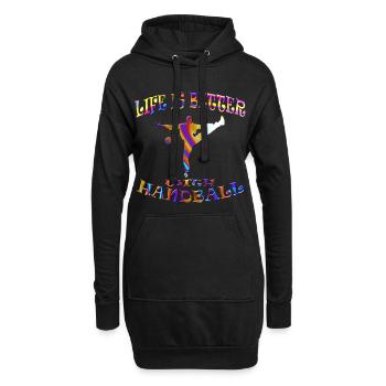 Handball - Hoodie-Kleid - Schwarz - Vorne