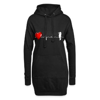 Fotografie - Hoodie-Kleid - Schwarz - Vorne