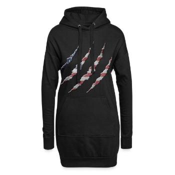 Amerika - Hoodie-Kleid - Schwarz - Vorne