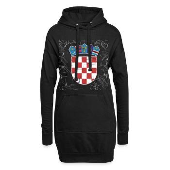 Croatie Design Hrvatska - Sweat-shirt à capuche long Femme - noir - Devant