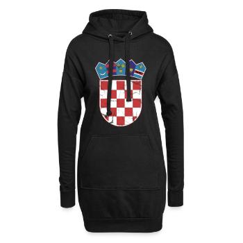 Croatie Design Hrvatska - Sweat-shirt à capuche long Femme - noir - Devant