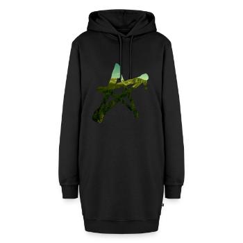 Design - Hoodie-Kleid - Schwarz - Vorne - AI Model Female 172 light (172cm)