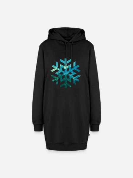 Schnee - Hoodie-Kleid - Schwarz