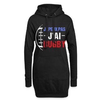 Je peux pas j' ai rugby humour rugbyman cadeau - Sweat-shirt à capuche long Femme - noir - Devant