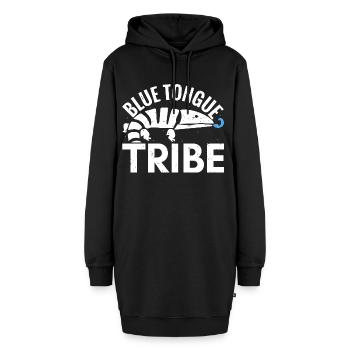 Blauzungen-Eidechse Skinke Glattechse blaue Zunge - Hoodie-Kleid - Schwarz - Vorne