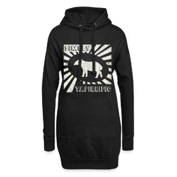 Old School retro 90er Tapir Tapirrific Geschenk - Hoodie-Kleid - Schwarz - Vorne