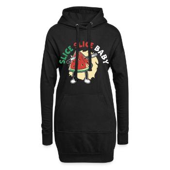 Été drôle de pastèque - Sweat-shirt à capuche long Femme - noir - Devant