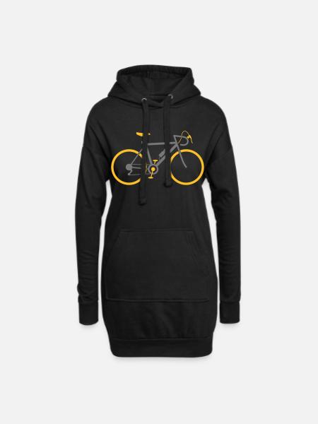 Ein schnelles Rennrad - Hoodie-Kleid - Schwarz