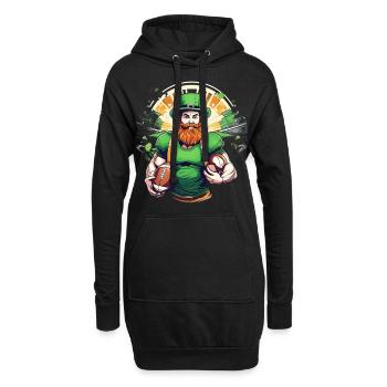 St. Patrick’s Day Shamrock Football américain - Sweat-shirt à capuche long Femme - noir - Devant