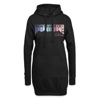 Dents du Midi Valais Wallis I love Schweiz Fahne - Hoodie-Kleid - Schwarz - Vorne