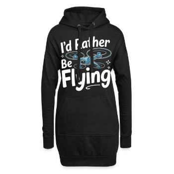 Dronen Pilot Quadrocopter Drone - Hoodie-Kleid - Schwarz - Vorne