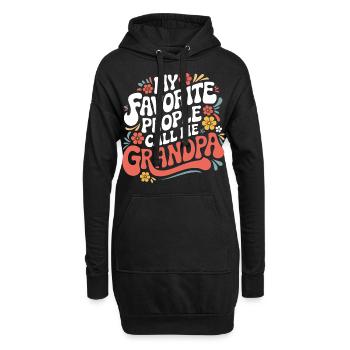 Papy Grand-père Famille Fête des pères - Sweat-shirt à capuche long Femme - noir - Devant