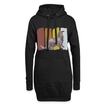 Otter Fischotter Seeotter Geschenkidee Tiere - Hoodie-Kleid - Schwarz - Vorne