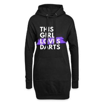 Cette fille aime les fléchettes - Sweat-shirt à capuche long Femme - noir - Devant