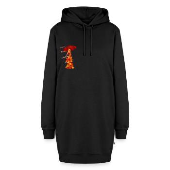 Herbst - Hoodie-Kleid - Schwarz - Vorne - AI Model Female 172 light (172cm)