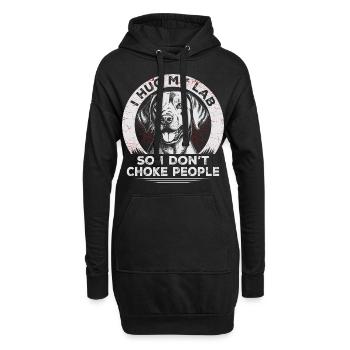 Ich umarme mein Labor, damit ich die Leute nicht ersticke | Labrador - Hoodie-Kleid - Schwarz - Vorne