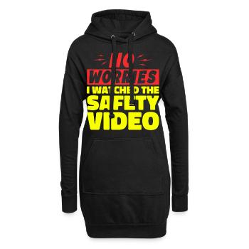 Keine Sorge, ich habe mir das Sicherheitsvideo angesehen - Hoodie-Kleid - Schwarz - Vorne