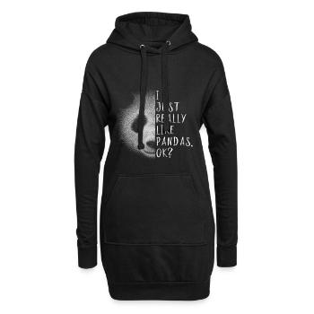I Just Really Like Pandas Ok Panda Zeichnung Kunst - Hoodie-Kleid - Schwarz - Vorne