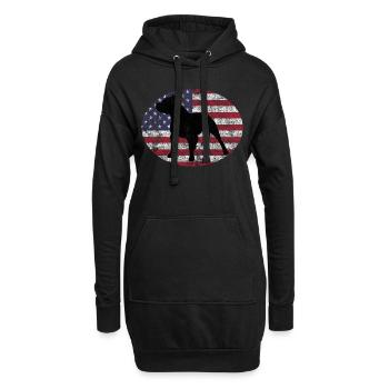 Pitbull Dog American Staffordshire USA Staffy - Sweat-shirt à capuche long Femme - noir - Devant