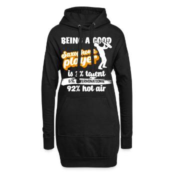 Citation du joueur de saxophone - Sweat-shirt à capuche long Femme - noir - Devant