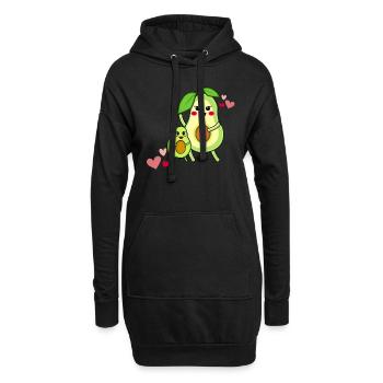 Avocado Familie Mamacado mit Kind - Hoodie-Kleid - Schwarz - Vorne