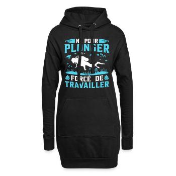 né pour plonger forcé de travailler - Sweat-shirt à capuche long Femme - noir - Devant