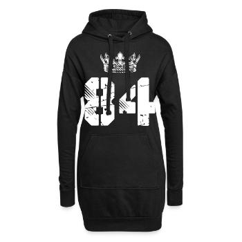 84 Couronne numérique - Sweat-shirt à capuche long Femme - noir - Devant