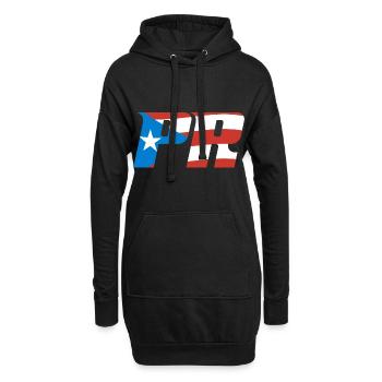 Porto Rico Drapeau Pays Nationalité Pr Boricua - Sweat-shirt à capuche long Femme - noir - Devant