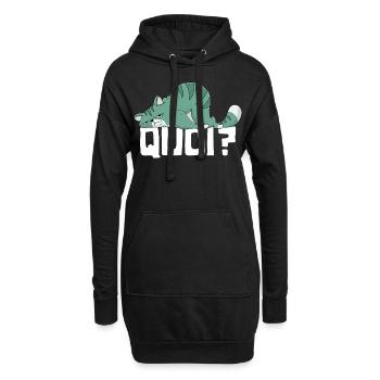 Katze Was für ein Geschenk Humor Katze Kätzchen Frau Mädchen - Hoodie-Kleid - Schwarz - Vorne