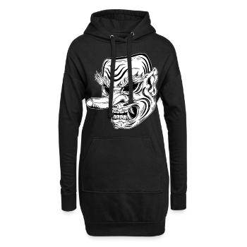 Schädel Skull Horror Japon Halloween Geisha - Sweat-shirt à capuche long Femme - noir - Devant