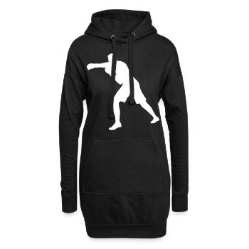 Boxer Schlag in weiß - Hoodie-Kleid - Schwarz - Vorne
