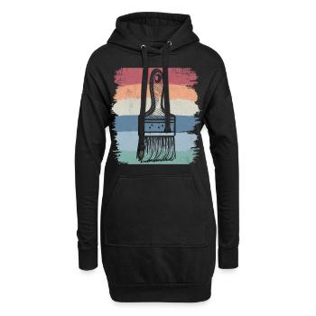Paint Brush Retro Vintage Style Artist Art - Sweat-shirt à capuche long Femme - noir - Devant