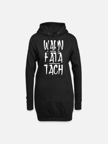 WARN HATA TACH - Umgangssprache [white] - Hoodie-Kleid - Schwarz