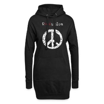 Peace Symbol Paix Liberté Révolution Love - Sweat-shirt à capuche long Femme - noir - Devant