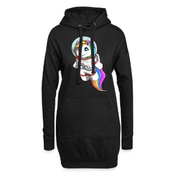 Licorne amicale en tant qu'astronaute - Sweat-shirt à capuche long Femme - noir - Devant