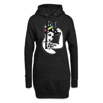 Autismus Autist - Hoodie-Kleid - Schwarz - Vorne