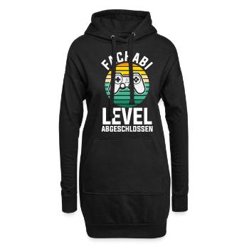 Fachabitur Level Abgeschlossen Gamer Zocker Gymnas - Hoodie-Kleid - Schwarz - Vorne