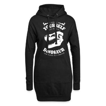 Soyez toujours vous-même - Dinosaure - dicton - Sweat-shirt à capuche long Femme - noir - Devant